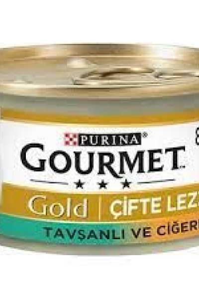 Gourmet Tavşan-Ciğer Çifte Lezzet Kedi Yaş Mama 85 Gr.