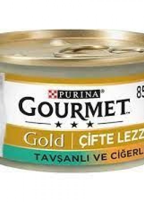 Gourmet Tavşan-Ciğer Çifte Lezzet Kedi Yaş Mama 85 Gr.