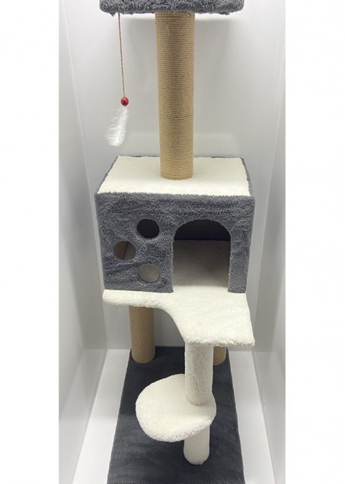 3 KATLI TIRMALAMALI KEDİ EVİ